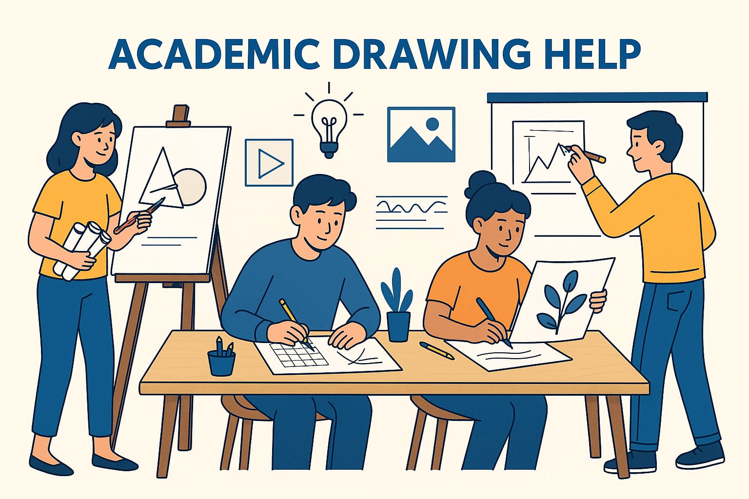 Best Assignment writing services near me in Hyderabad Students creating academic drawings, diagrams, and illustrations using pencils and reference charts — professional academic drawing services by Swift Assignment Help & Writing Experts in Hyderabad.