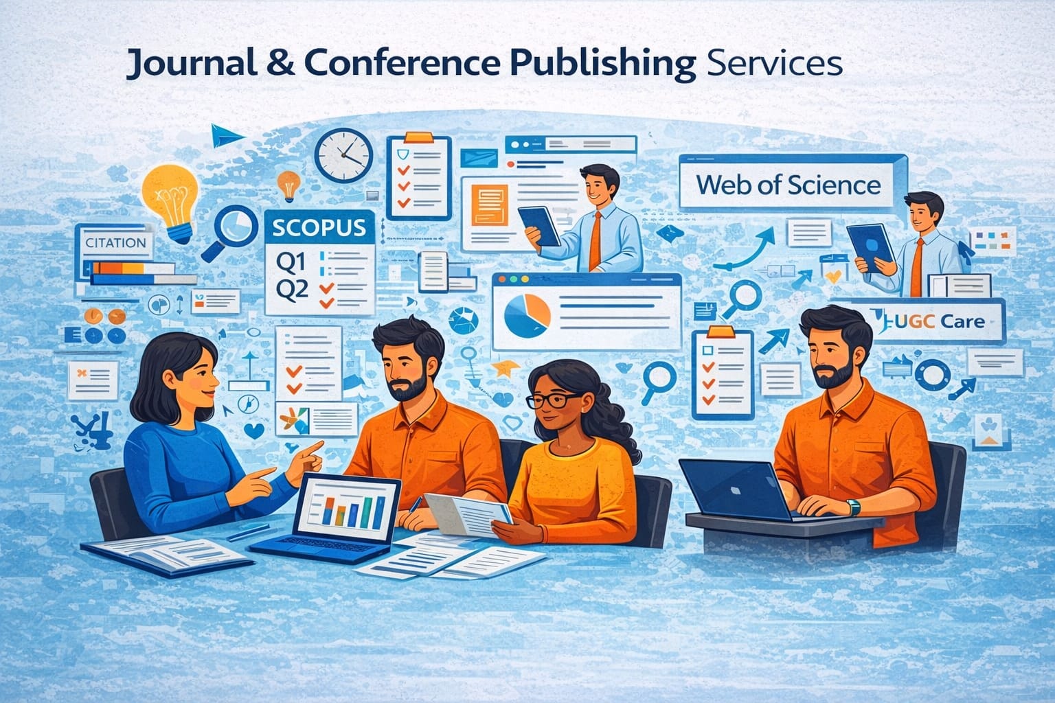 Journal & Conference Publication Services with Scopus Q1 Q2 Q3, Web of Science and UGC Care support for research paper publishing